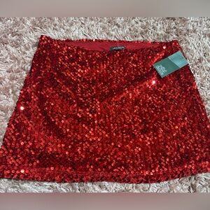 Wild Fable Red Sequin Mini Skirt